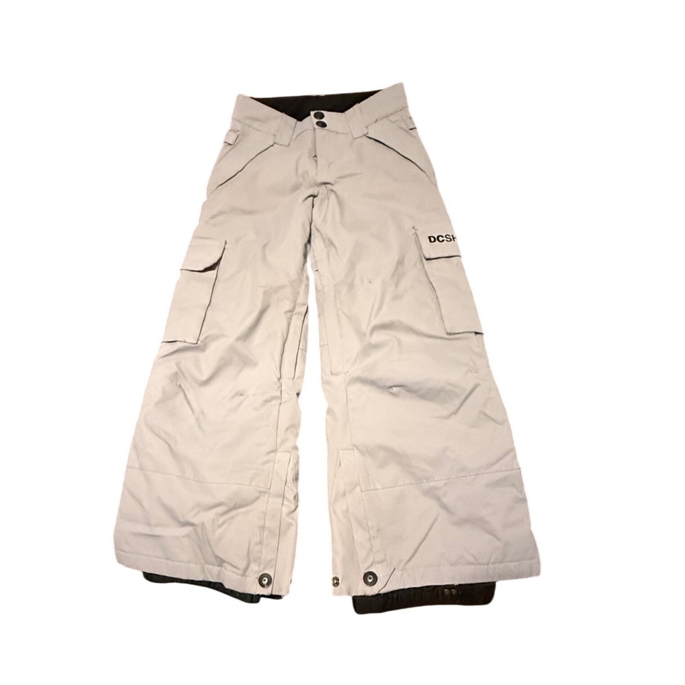 DC Shoes Boys Banshee 10K Snow Pants Size 8 S Silver Birch‎ Grey Waterproof Rare